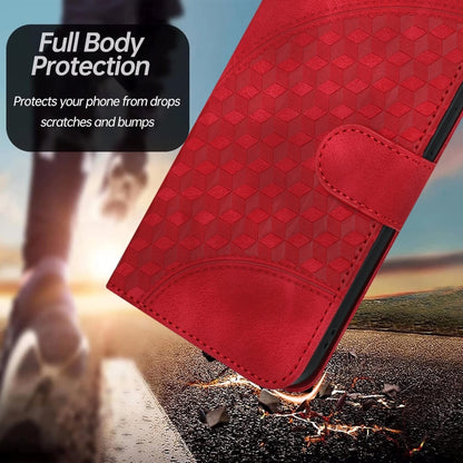 For Samsung Galaxy S23 FE 5G YX0060 Elephant Head Embossed Phone Leather Case with Lanyard(Red) - Galaxy S23 FE 5G Cases by buy2fix | Online Shopping UK | buy2fix