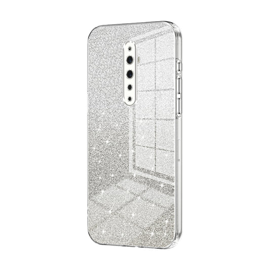 For OPPO Reno2 Z / Reno2 F Gradient Glitter Powder Electroplated Phone Case(Transparent) - OPPO Cases by buy2fix | Online Shopping UK | buy2fix
