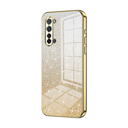 For OPPO Reno3 5G / Find X2 Lite Gradient Glitter Powder Electroplated Phone Case(Gold) - OPPO Cases by buy2fix | Online Shopping UK | buy2fix