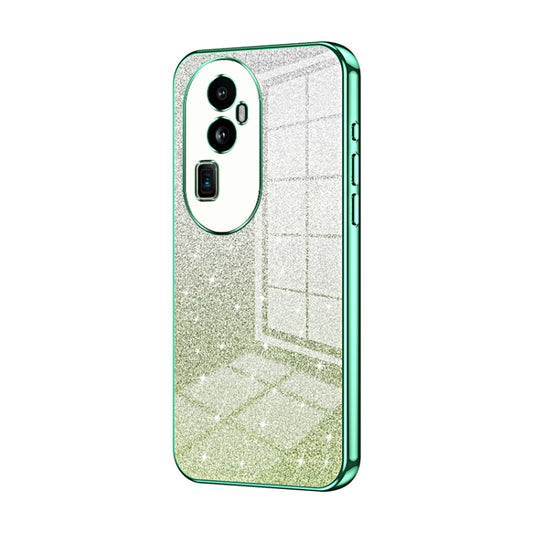 For OPPO Reno10 Pro+ Gradient Glitter Powder Electroplated Phone Case(Green) - OPPO Cases by buy2fix | Online Shopping UK | buy2fix