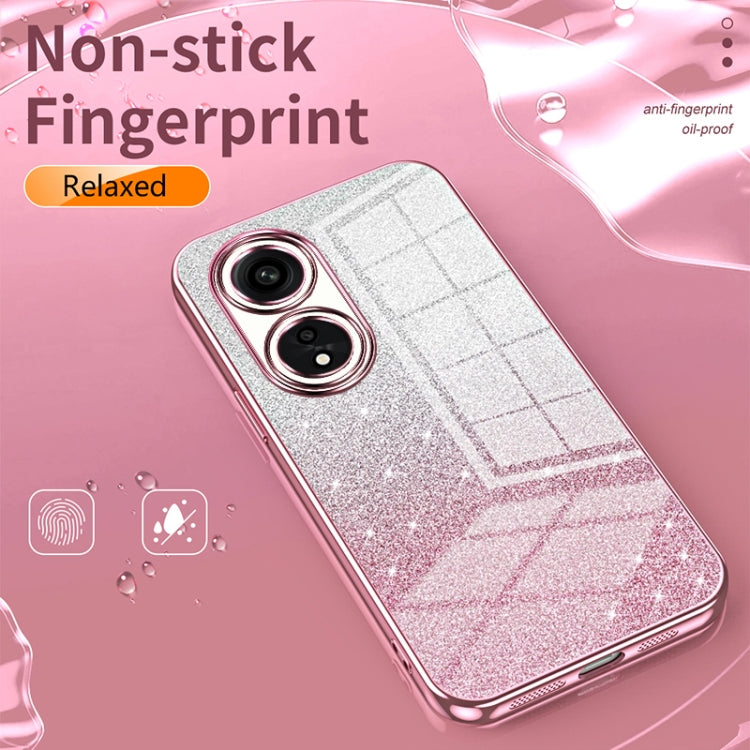 For OPPO Find X5 Pro Gradient Glitter Powder Electroplated Phone Case(Transparent) - OPPO Cases by buy2fix | Online Shopping UK | buy2fix