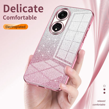 For OPPO Reno4 Gradient Glitter Powder Electroplated Phone Case(Silver) - OPPO Cases by buy2fix | Online Shopping UK | buy2fix