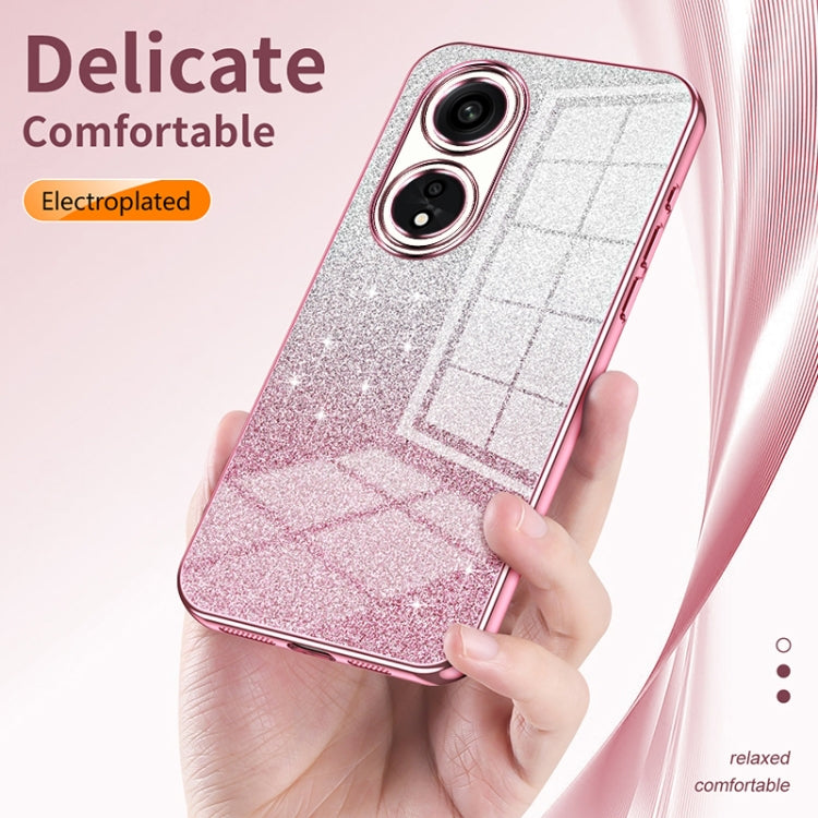 For OPPO Reno4 SE Gradient Glitter Powder Electroplated Phone Case(Pink) - OPPO Cases by buy2fix | Online Shopping UK | buy2fix