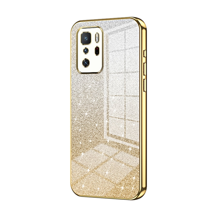 For Xiaomi Redmi Note 10 Pro 5G/Poco X3 GT Gradient Glitter Powder Electroplated Phone Case(Gold) - Xiaomi Cases by buy2fix | Online Shopping UK | buy2fix