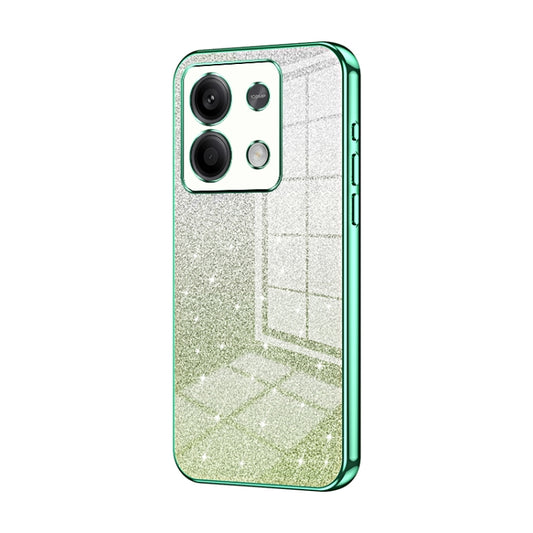 For Xiaomi Redmi Note 13 5G Gradient Glitter Powder Electroplated Phone Case(Green) - Note 13 Cases by buy2fix | Online Shopping UK | buy2fix