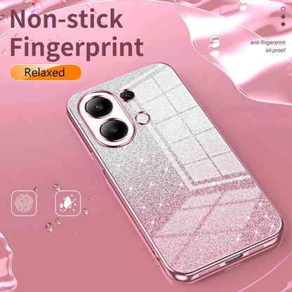 For Xiaomi Redmi Note 13 Pro+ Gradient Glitter Powder Electroplated Phone Case(Transparent) - Note 13 Pro+ Cases by buy2fix | Online Shopping UK | buy2fix