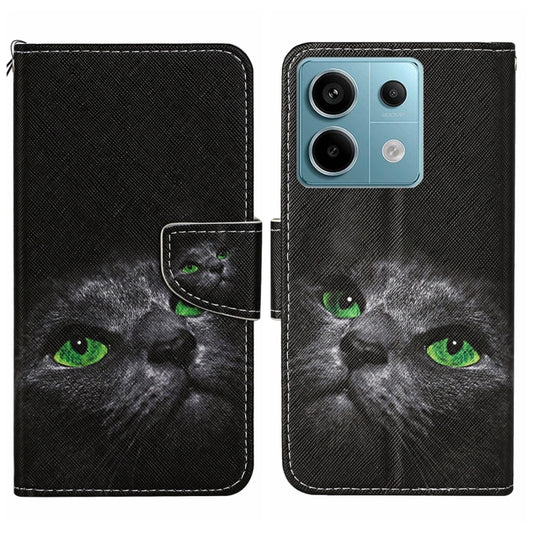 For Xiaomi Redmi Note 13 Pro 5G Colored Drawing Pattern Leather Phone Case(Black Cat) - Note 13 Pro Cases by buy2fix | Online Shopping UK | buy2fix