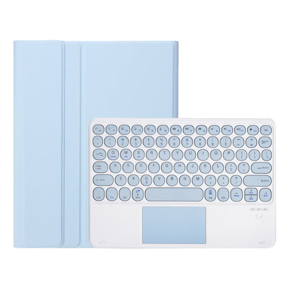 For Samsung Galaxy Tab S9 FE Candy Color TPU Round Keycap Touch Bluetooth Keyboard Leather Case(Ice Blue) - Samsung Keyboard by buy2fix | Online Shopping UK | buy2fix