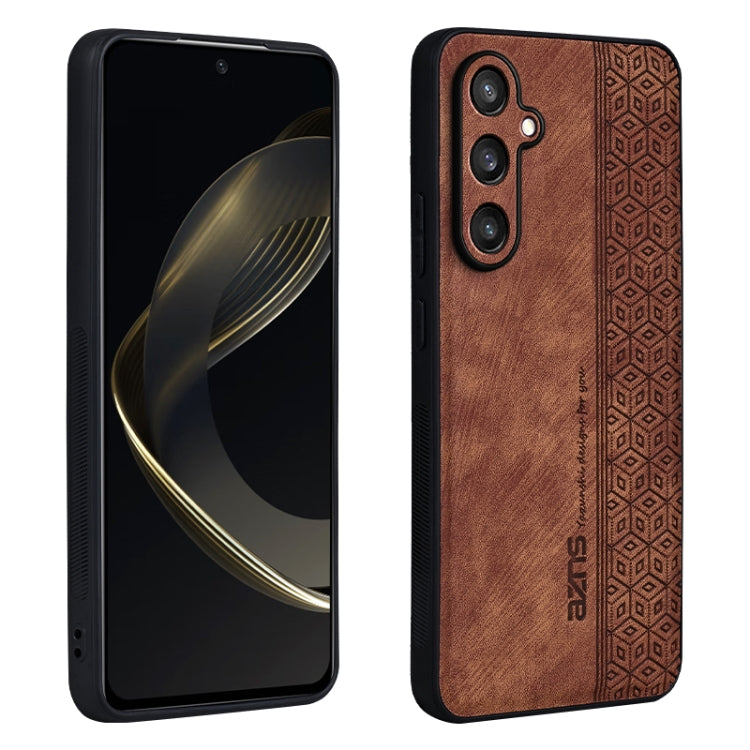 For Samsung Galaxy S24+ 5G AZNS 3D Embossed Skin Feel Phone Case(Brown) - Galaxy S24+ 5G Cases by AZNS | Online Shopping UK | buy2fix