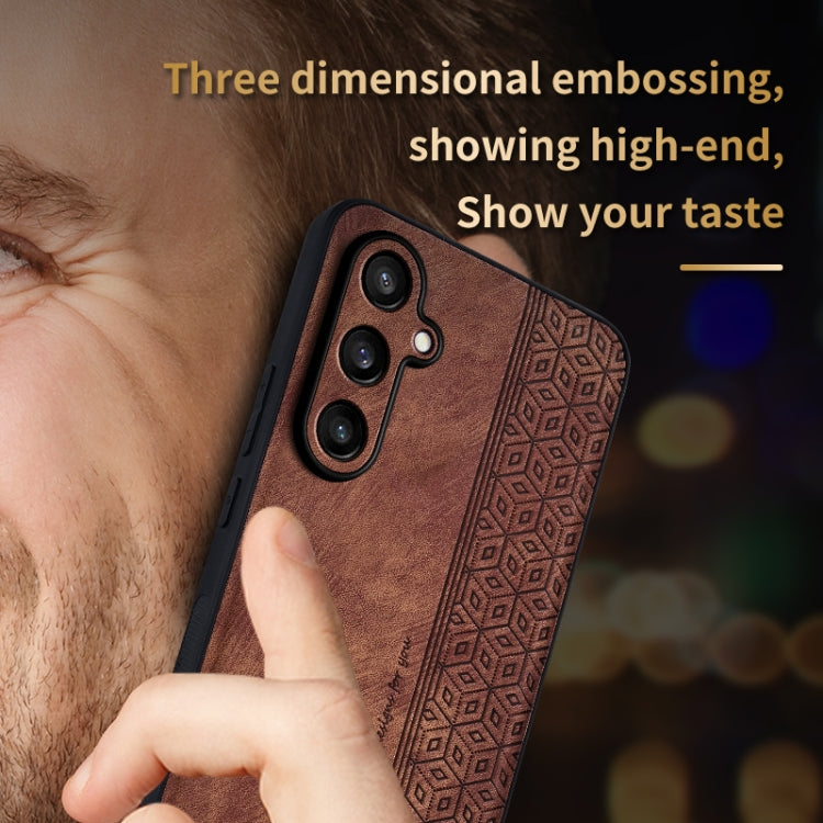 For Samsung Galaxy S24+ 5G AZNS 3D Embossed Skin Feel Phone Case(Brown) - Galaxy S24+ 5G Cases by AZNS | Online Shopping UK | buy2fix