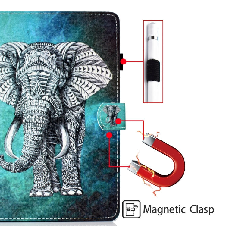 For Lenovo Tab M11/ Xiaoxin Pad 11 2024 Coloured Drawing Stitching Smart Leather Tablet Case(Elephant) - Lenovo by buy2fix | Online Shopping UK | buy2fix