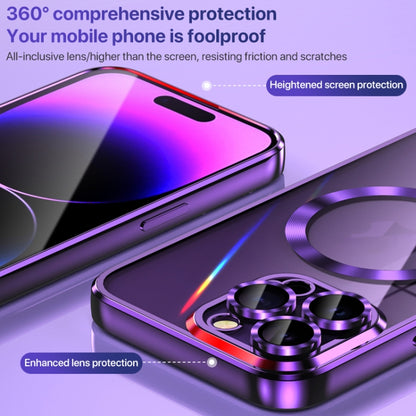 For iPhone 12 Pro MagSafe CD Texture Metal Lens Frame Full Coverage Phone Case(Blue) - iPhone 12 / 12 Pro Cases by buy2fix | Online Shopping UK | buy2fix