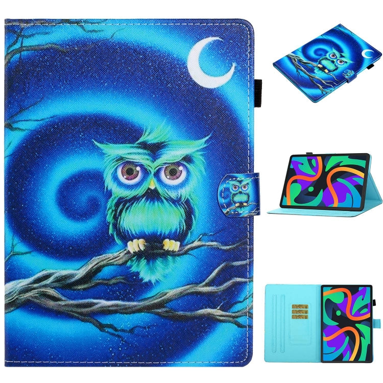 For Lenovo Tab M11/ Xiaoxin Pad 11 2024 Coloured Drawing Stitching Smart Leather Tablet Case(Moon Owl) - Lenovo by buy2fix | Online Shopping UK | buy2fix