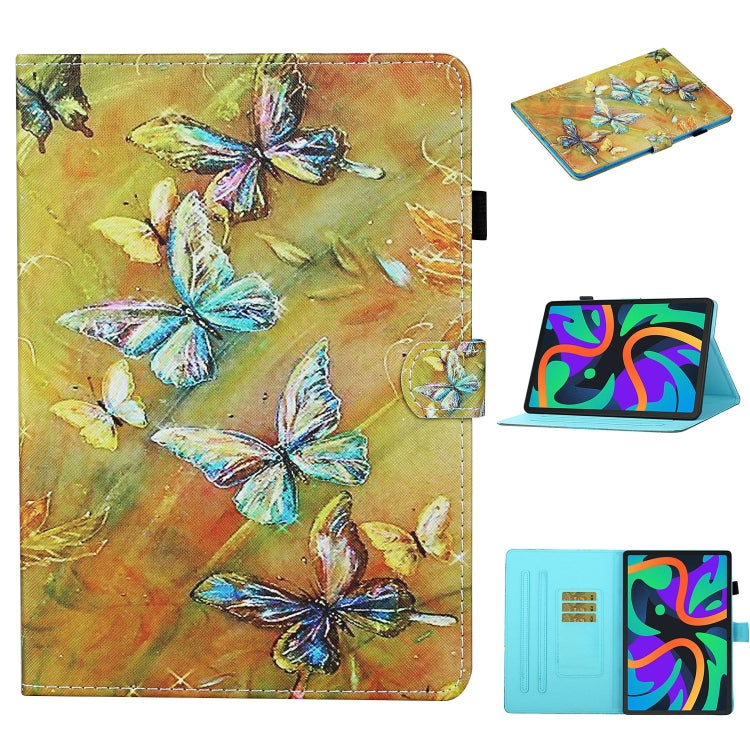 For Lenovo Tab M11/ Xiaoxin Pad 11 2024 Coloured Drawing Stitching Smart Leather Tablet Case(Butterfly) - Lenovo by buy2fix | Online Shopping UK | buy2fix