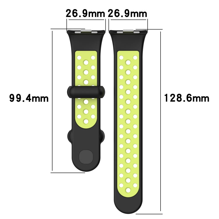 For Redmi Watch 4 Two Color Silicone Sports Watch Band(Black Grey) - Watch Bands by buy2fix | Online Shopping UK | buy2fix