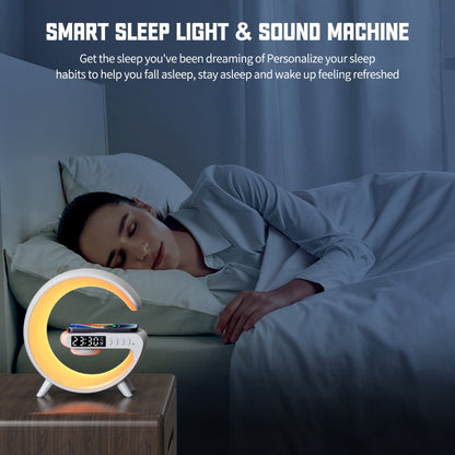 G69 G Shape Smart Bluetooth Speaker Support Wireless Charger & Alarm Clock & Wake-up Light, Without APP(Black) - Desktop Speaker by buy2fix | Online Shopping UK | buy2fix