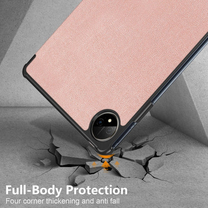 For Huawei MatePad Pro 11 2024 / 2022 Custer Pure Color 3-Fold Smart Leather Tablet Case(Rose Gold) - Huawei by buy2fix | Online Shopping UK | buy2fix