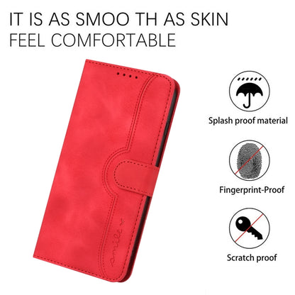 For Google Pixel 9 Pro Heart Pattern Skin Feel Leather Phone Case(Red) - Google Cases by buy2fix | Online Shopping UK | buy2fix