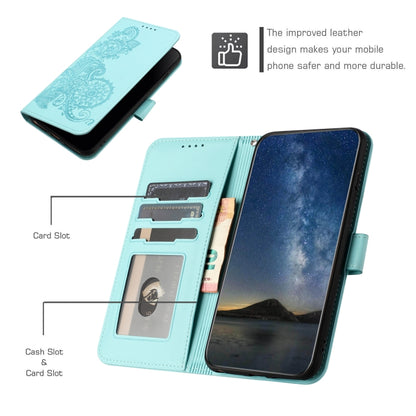 For Xiaomi Redmi K70 Datura Flower Embossed Flip Leather Phone Case(Light blue) - K70 Cases by buy2fix | Online Shopping UK | buy2fix