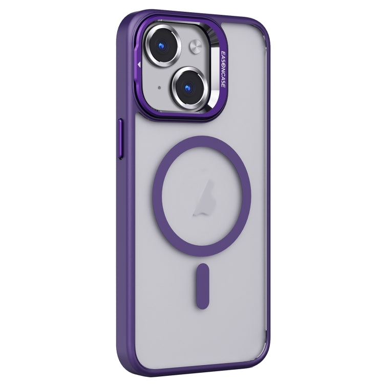 For iPhone 13 Invisible Lens Holder PC + TPU Frosted MagSafe Phone Case(Purple) - iPhone 13 Cases by buy2fix | Online Shopping UK | buy2fix