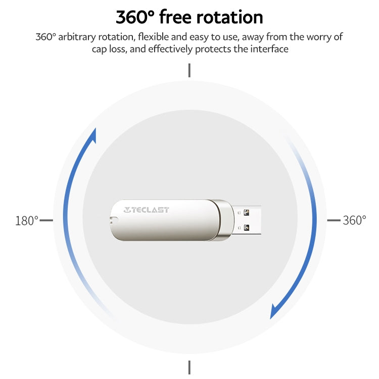 Teclast Leishen Plus Series USB3.0 Twister Flash Drive, Memory:32GB(Silver) - USB Flash Drives by TECLAST | Online Shopping UK | buy2fix