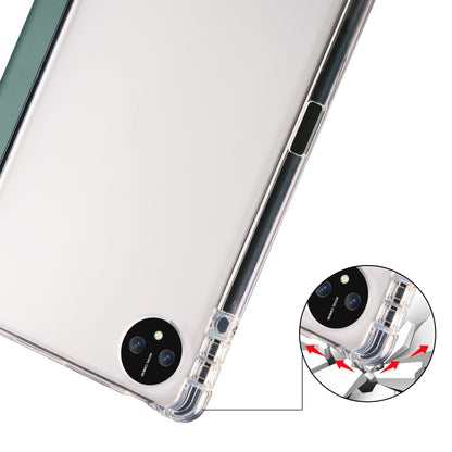 For Huawei MatePad Pro 11 2024 3-fold Clear TPU Leather Tablet Case with Pen Slot(Green) - Huawei by buy2fix | Online Shopping UK | buy2fix