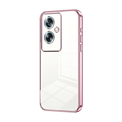 For OPPO A79 5G / A2 Transparent Plating Fine Hole Phone Case(Pink) - OPPO Cases by buy2fix | Online Shopping UK | buy2fix