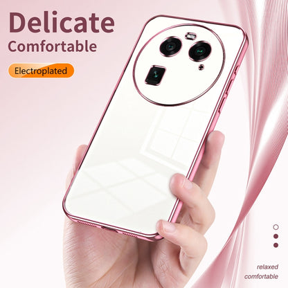 For OPPO Find X6 Transparent Plating Fine Hole Phone Case(Purple) - OPPO Cases by buy2fix | Online Shopping UK | buy2fix