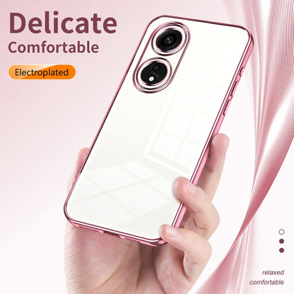 For OPPO A1 Pro Transparent Plating Fine Hole Phone Case(Purple) - OPPO Cases by buy2fix | Online Shopping UK | buy2fix