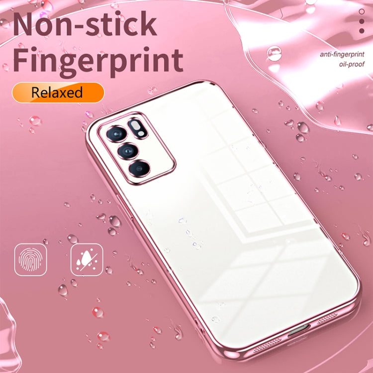 For OPPO Reno6 Indian / Malay Transparent Plating Fine Hole Phone Case(Silver) - OPPO Cases by buy2fix | Online Shopping UK | buy2fix