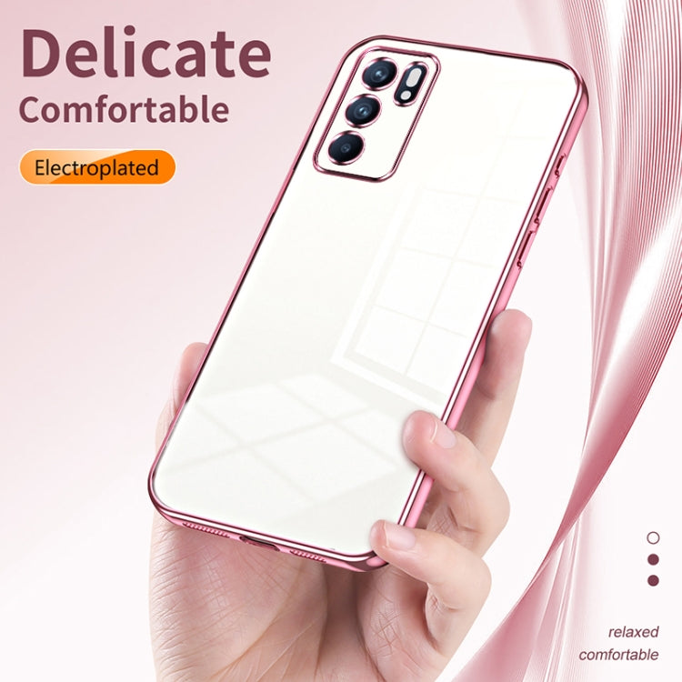 For OPPO Reno6 Indian / Malay Transparent Plating Fine Hole Phone Case(Silver) - OPPO Cases by buy2fix | Online Shopping UK | buy2fix