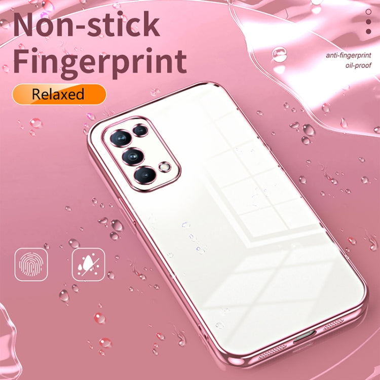 For OPPO Reno5 Pro Transparent Plating Fine Hole Phone Case(Purple) - OPPO Cases by buy2fix | Online Shopping UK | buy2fix
