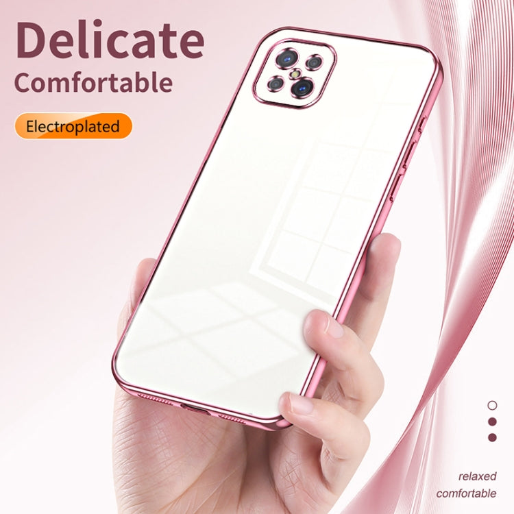 For OPPO A92s / Reno4 Z 5G Transparent Plating Fine Hole Phone Case(Gold) - OPPO Cases by buy2fix | Online Shopping UK | buy2fix