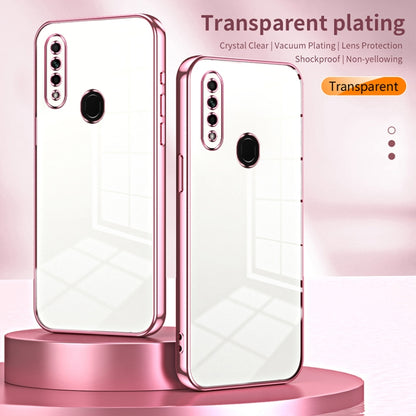 For OPPO A8 / A31 2020 Transparent Plating Fine Hole Phone Case(Purple) - OPPO Cases by buy2fix | Online Shopping UK | buy2fix
