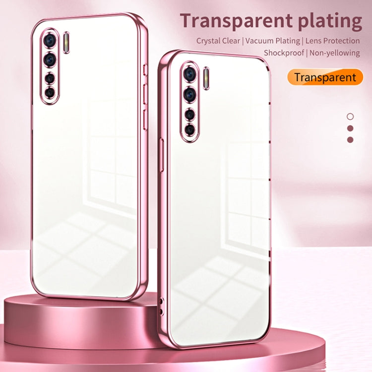 For OPPO A91 Transparent Plating Fine Hole Phone Case(Black) - OPPO Cases by buy2fix | Online Shopping UK | buy2fix