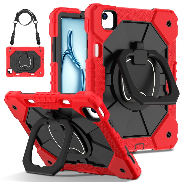 For iPad Air 11 2024 Contrast Color Robot Silicone Hybrid PC Tablet Case(Red Black) - iPad Air 11 2024 Cases by buy2fix | Online Shopping UK | buy2fix