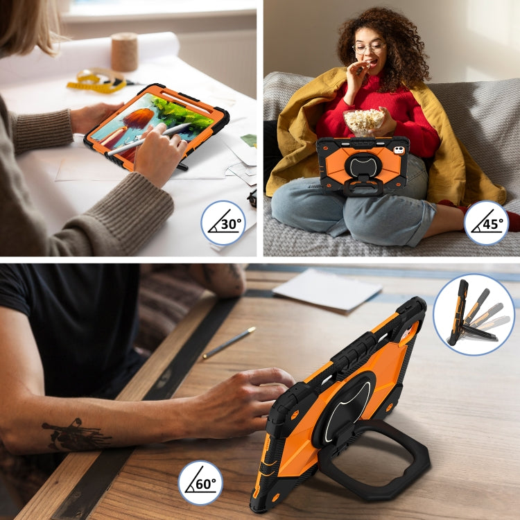 For iPad Pro 11 2024 Contrast Color Robot Silicone Hybrid PC Tablet Case(Black Orange) - iPad Pro 11 2024 Cases by buy2fix | Online Shopping UK | buy2fix