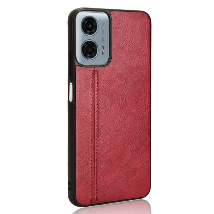 For Motorola Moto G 5G 2024 / G Play 5G 2024 Cow Pattern Sewing Back Cover Phone Case(Red) - Motorola Cases by buy2fix | Online Shopping UK | buy2fix