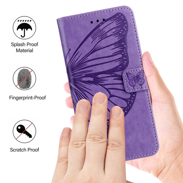 For Xiaomi Redmi K70 / K70 Pro Embossed Butterfly Leather Phone Case(Purple) - K70 Cases by buy2fix | Online Shopping UK | buy2fix