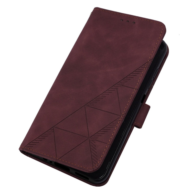 For Motorola Moto G Power 5G 2024 Crossbody 3D Embossed Flip Leather Phone Case(Wine Red) - Motorola Cases by buy2fix | Online Shopping UK | buy2fix