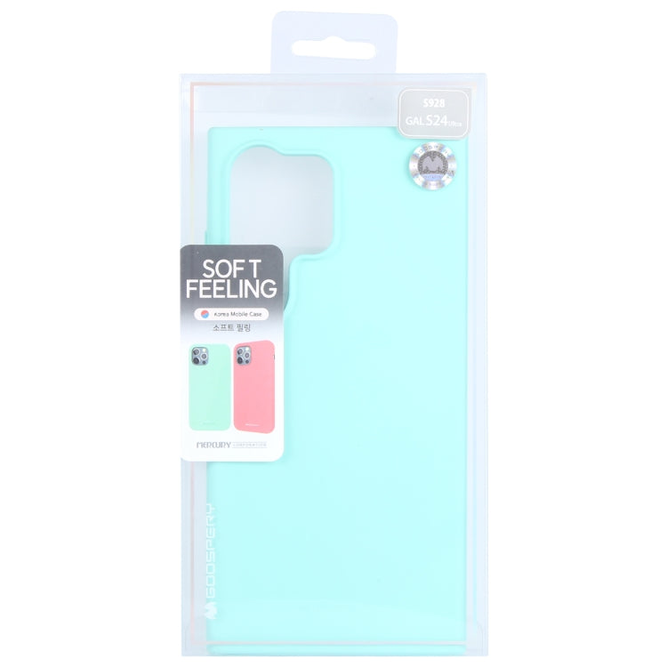 For Samsung Galaxy S24 Ultra 5G GOOSPERY SOFT FEELING Liquid TPU Soft Phone Case(Mint Green) - Galaxy S24 Ultra 5G Cases by GOOSPERY | Online Shopping UK | buy2fix