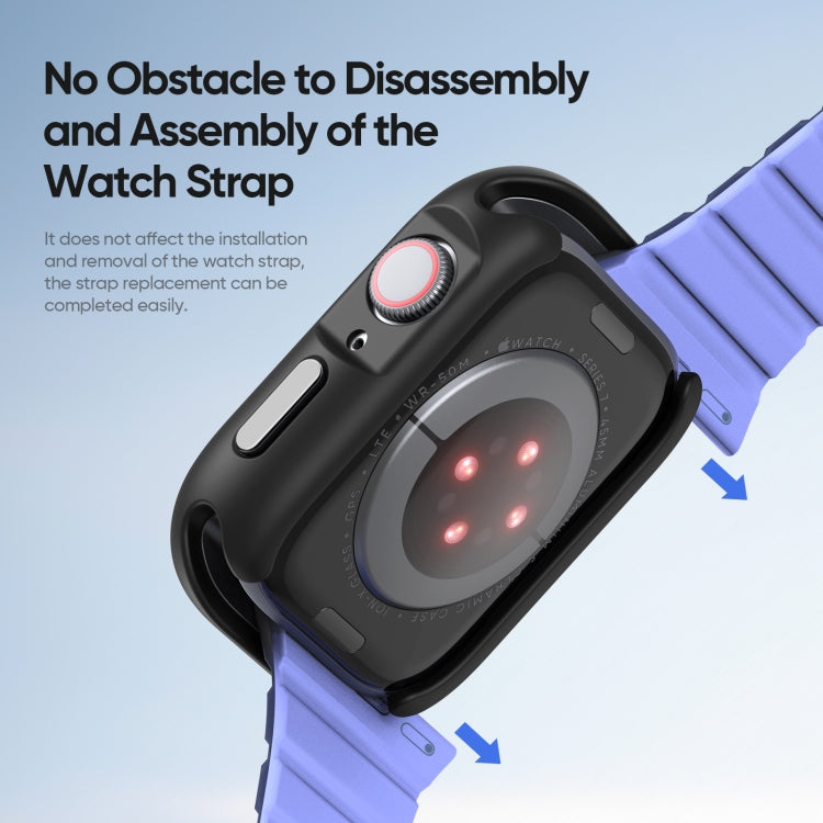 For Apple Watch 4 / 5 / 6 / SE 44mm DUX DUCIS Bamo Series Hollow PC + TPU Watch Protective Case(Black+Grey) - Watch Cases by DUX DUCIS | Online Shopping UK | buy2fix