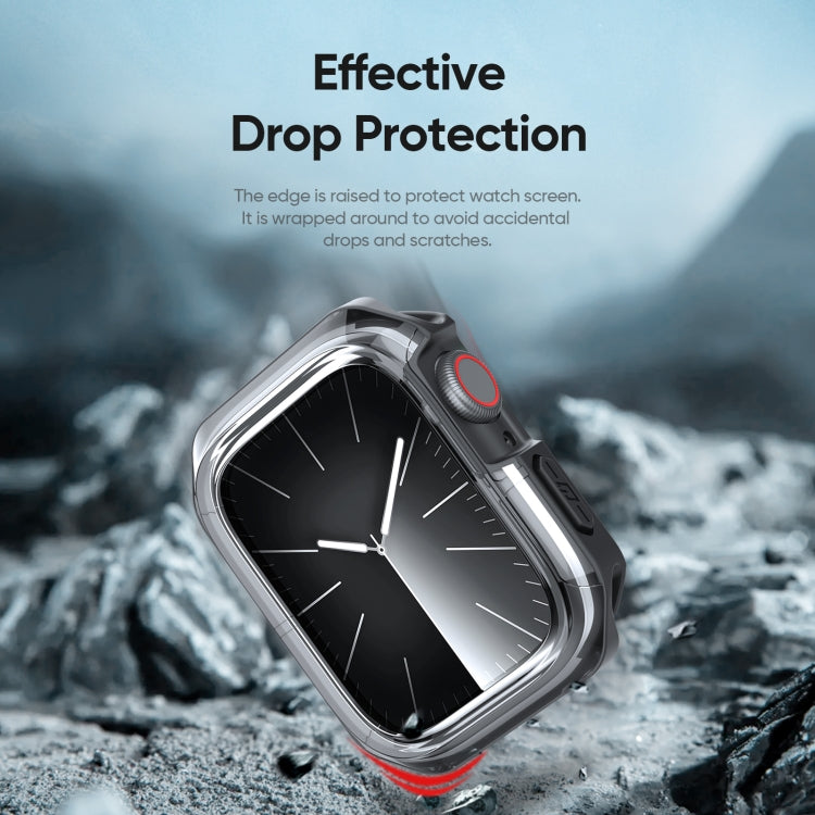 For Apple Watch 9 / 8 / 7 45mm DUX DUCIS Tamo Series Hollow PC + TPU Watch Protective Case(Transparent Black) - Watch Cases by DUX DUCIS | Online Shopping UK | buy2fix