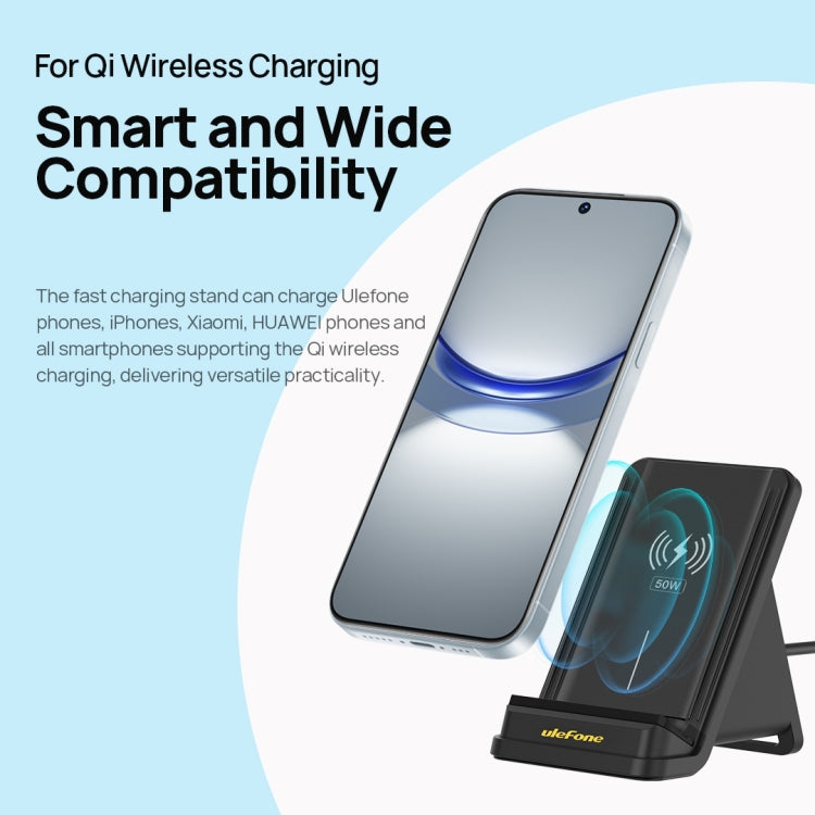 Ulefone WCS01 50W Air-cooled Wireless Charger Stand(Black) - Dock Charger by Ulefone | Online Shopping UK | buy2fix