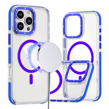 For iPhone 16 Pro Dual-Color Clear Acrylic Hybrid TPU MagSafe Phone Case(Blue) - iPhone 16 Pro Cases by buy2fix | Online Shopping UK | buy2fix