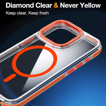 For iPhone 12 Dual-Color Clear Acrylic Hybrid TPU MagSafe Phone Case(Yellow) - iPhone 12 / 12 Pro Cases by buy2fix | Online Shopping UK | buy2fix