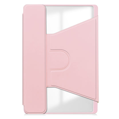 For Lenovo Tab M11/Xiaoxin Pad 11 2024 360 Rotation Transparent Smart Leather Case(Pink) - Lenovo by buy2fix | Online Shopping UK | buy2fix