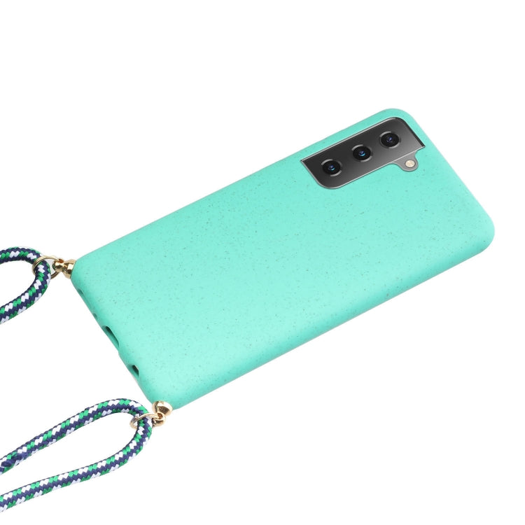 For Samsung Galaxy A25 Global Wheat Straw Material + TPU Phone Case with Lanyard(Green) - Galaxy Phone Cases by buy2fix | Online Shopping UK | buy2fix