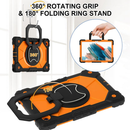 For Samsung Galaxy Tab A8 10.5 2021 Contrast Color Robot Silicone Hybrid PC Tablet Case(Black Orange) - Other Galaxy Tab PC by buy2fix | Online Shopping UK | buy2fix