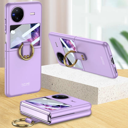 For vivo X Flip GKK Integrated Ultra-thin Full Coverage Phone Case with Ring Holder(Purple) - vivo Cases by GKK | Online Shopping UK | buy2fix